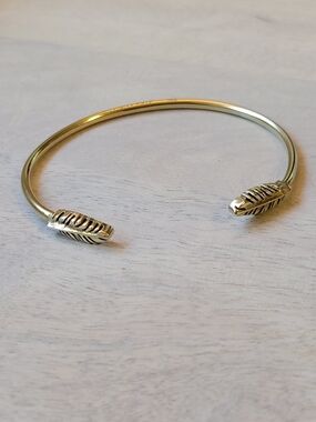 Alex And Ani Gold Feather Open Cuff Bracelet